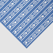Blauw beeninlegwerk bloemrand decoupagepapier tissuepapier (Detail)