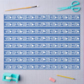 Blauw beeninlegwerk bloemrand decoupagepapier tissuepapier (Craft)