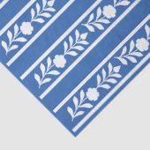 Blauw beeninlegwerk bloemrand decoupagepapier tissuepapier (Detail)