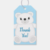 Blauw Beer Baby shower Cadeaulabel (Voorkant)