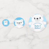 Blauw Beer Baby shower Confetti (Voorkanten)