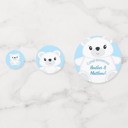 Blauw Beer Baby shower Confetti (Achterkanten)