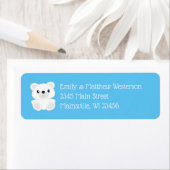 Blauw Beer Baby shower Etiket (Insitu)