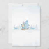 Blauw Beer Baby shower Kaart (Achterkant)