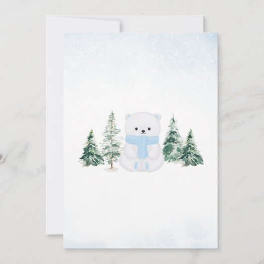 Blauw Beer Baby shower Kaart (Achterkant)