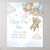 Blauw Beer Baby shower Moeder Osa Bar Poster (Voorkant)