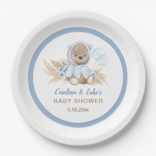 Blauw Beer Baby shower Party Paper Borden Papieren Bordje