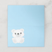 Blauw Beer Baby shower Plaatskaartje (Buitenkant ongevouwen)