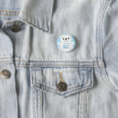 Blauw Beer Baby shower Ronde Button 3,2 Cm (In situ)
