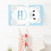 Blauw Beer Baby shower Spandoek (Insitu)