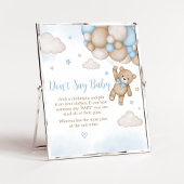 Blauw Beer Baby shower zeg geen Baby Poster