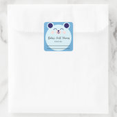 Blauw Beer - Baby showers boekenplaat Vierkante Sticker (Tas)