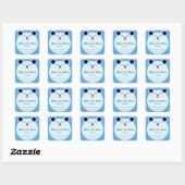 Blauw Beer - Baby showers boekenplaat Vierkante Sticker (Vel)
