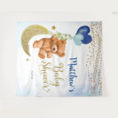 Blauw Beer Ballon Baby Shower Bord Tapijt Wandkleed (Voorkant (horizontaal))