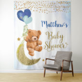 Blauw Beer Ballon Baby Shower Bord Tapijt Wandkleed (In situ)