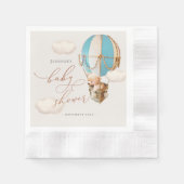 Blauw Beer ballon Baby shower Boy Paper Napkins Servet (Voorkant)