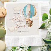 Blauw Beer ballon Baby shower Boy Paper Napkins Servet