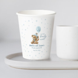 Blauw beer ballon baby shower papieren bekers
