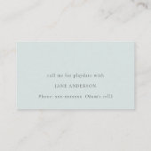 Blauw Beer ballonmonogram Kinder afspeeldatum bell Visitekaartje (Achterkant)