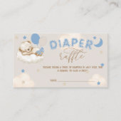 Blauw Beer Ballonnen Boy Baby shower Luier Raffle Informatiekaartje (Voorkant)