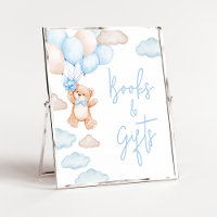 Blauw Beer Balloon Baby shower Boeken en geschenke