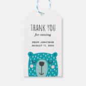 Blauw beer. Cute Animal Children verjaardag bedank Cadeaulabel (Voorkant)