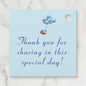 Blauw Beer en Ballonnen Douche Favor Bedankjes Labels (Achterkant)