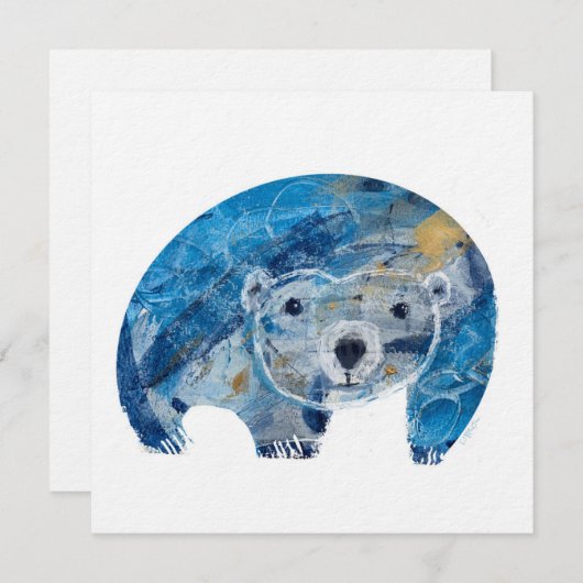 Blauw Beer Feestdagenkaart (Voorkant / Achterkant)