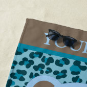 Blauw Beer gepersonaliseerde naam Kinder Strandlaken (In situ)