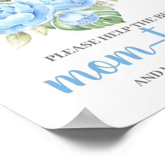 Blauw Beer Help mam het adresseerteken Poster (Hoek)