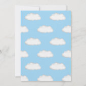 Blauw Beer Hete Luchtballon Jongen Doop Kaart (Achterkant)