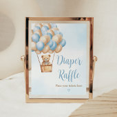 Blauw Beer Hete Luchtballon Luier Raffle Poster