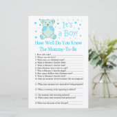 Blauw beer Hoe goed ken je het baby shower spel? (Staand voorkant)