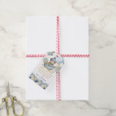 Blauw Beer Kerst Baby shower Dank u wel Cadeaulabel (Met Touw)
