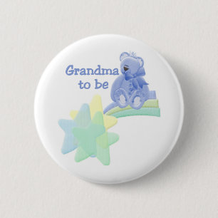 Blauw Beer oma om te worden Ronde Button 5,7 Cm