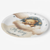 Blauw beer op de baby shower uitnodiging papieren bordje (Gekanteld)