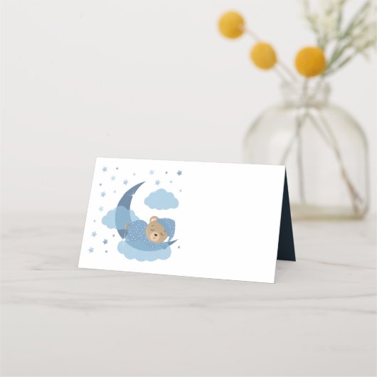 Blauw Beer op wolk over de maan Plaatskaartje (Voorkant)