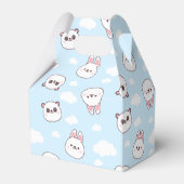 Blauw Beer Panda Kawaii 1e Verjaardag Bedankdoosjes (Achterkant)