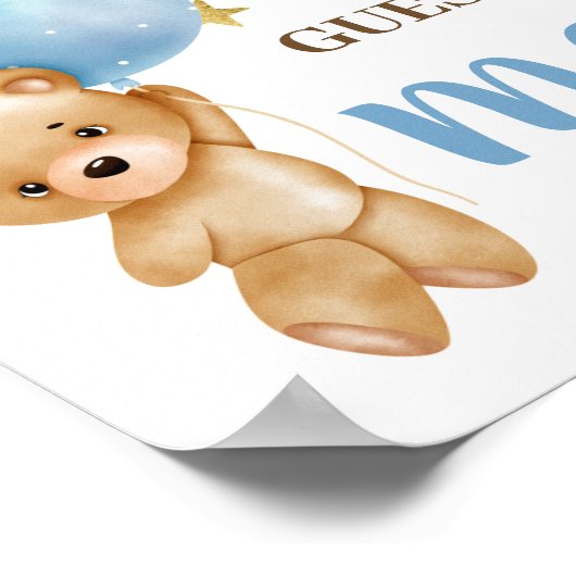 Blauw Beer raad hoeveel teken Poster (Hoek)