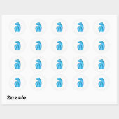 Blauw beer ronde sticker (Vel)