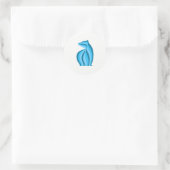 Blauw beer ronde sticker (Tas)