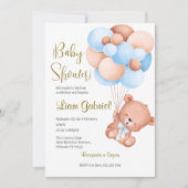 Blauw Beer Spaans Baby shower Jongen uitnodiging (Voorkant)