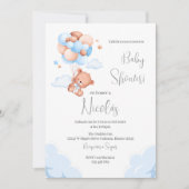 Blauw Beer Spaans Baby shower Jongen uitnodiging (Voorkant)