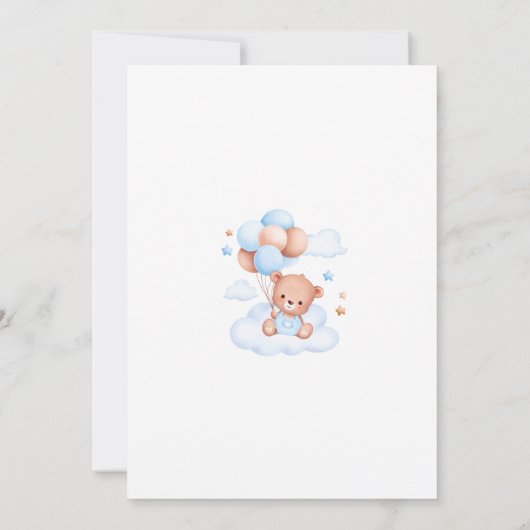 Blauw Beer Spaans Baby shower Jongen uitnodiging (Achterkant)