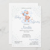 Blauw Beer Spaans Baby shower Jongen uitnodiging (Voorkant / Achterkant)