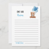 Blauw Beer Verjaardag Tijd Capsule Bericht Kaart (Voorkant)