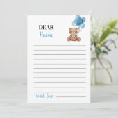 Blauw Beer Verjaardag Tijd Capsule Bericht Kaart (Staand voorkant)