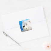 Blauw Beer Vierkante Sticker (Envelop)