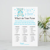 Blauw beer Wat zit er in je handtas? (Staand voorkant)