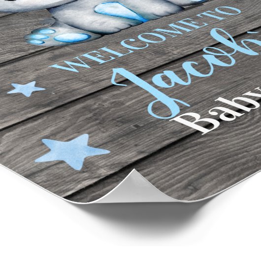 Blauw Beer Welkomstbord, paddestoel Poster (Hoek)